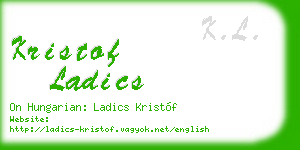 kristof ladics business card